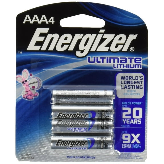 Energizer L92 Ultimate Lithium 4 AAA on Card