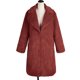 thumbnail image 5 of Chaqueta de abrigo larga y cálida para mujer, de invierno, lisa, con cuello vuelto, 5 of 5