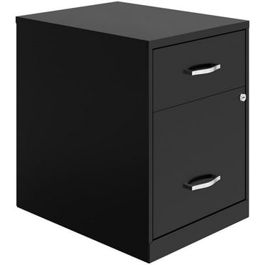 Pemberly Row 18"D 2 Drawer Vertical Metal File Cabinet - Black