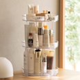 thumbnail image 3 of Organizador de maquillaje ROWNYEON 360, giratorio, 3 niveles, PET transparente, 3 of 9