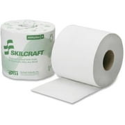 SKILCRAFT 2-Ply PCF Individual Toilet Tissue Rolls - 2 Ply - 4" x 3.75" - 500 Sheets/Roll - White - Chlorine-free, Individually Wrapped, Embossed, Perforated, Eco-friendly, Septic Safe, Dye-free,...