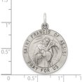 thumbnail image 3 of Sterling Silver Antiqued Saint Francis Of Assisi Medal (30 X 22) Made In United States qc3586, 3 of 5