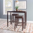 thumbnail image 2 of Pemberly Row Three Piece Bar Dining Set Faux Leather Seats in Brown Wood, 2 of 11