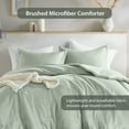 thumbnail image 5 of Regency Heights Twin/Twin-XL Comforter Sets, Reversible 2 Piece Extra Soft Dorm Bedding Set, Chambray Print Sage Green Comforter Bed Set with Pillow Shams, 5 of 12