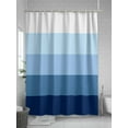 thumbnail image 5 of Fsddascl Blue Ombre Shower Curtain Set - Extra Long 72" x 96" Bathtub Curtain with 12 Hooks, Modern Abstract Art Farmhouse Striped Waterproof Fabric Stall Shower Curtains for Bathroom/Bathtub, 5 of 6