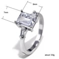 thumbnail image 5 of 3ct Princess Cut AAA Cz Silver Band 925 Silver Women Simple Wedding Ring Sz 6-10, 5 of 6