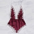 thumbnail image 7 of Xysaqa Women Lingerie Lace Satin Bodysuit Deep V Neck Teddy One-Piece Babydolls Nightwear Slim-Fit S-3XL, 7 of 7
