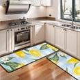 thumbnail image 3 of Kitchen Rugs Sets Of 2,Yellow Lemon Fruit Flowers BlueWhite Pattern Anti Fatigue Kitchen Mat Rugs Non Slip Washable,Decorative Kitchen Floor Mats for Kitchen,Sink,Laundry,17"x47"+17"x47", 3 of 5