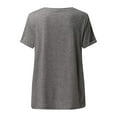 thumbnail image 4 of Fangasis Women Tops Short Sleeve T Shirt Solid Color Tee Ladies Bohemian Pullover Comfy Loungewear Top Dark Gray L, 4 of 7