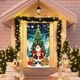 thumbnail image 5 of JoyMoreHome Christmas Door Cover, 35x71 Inch, Christmas Holiday Background Decorative Banner, for Front Door Porch Wall Decoration, 5 of 6
