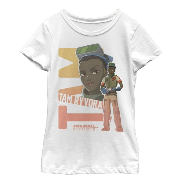 Girl's Star Wars Resistance Retro Tam Graphic Tee White Small