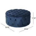thumbnail image 2 of 40" Round Velvet Storage Ottoman, Button Tufted Accent Coffee Table , For Bedroom, Living RoomBlue, 2 of 5
