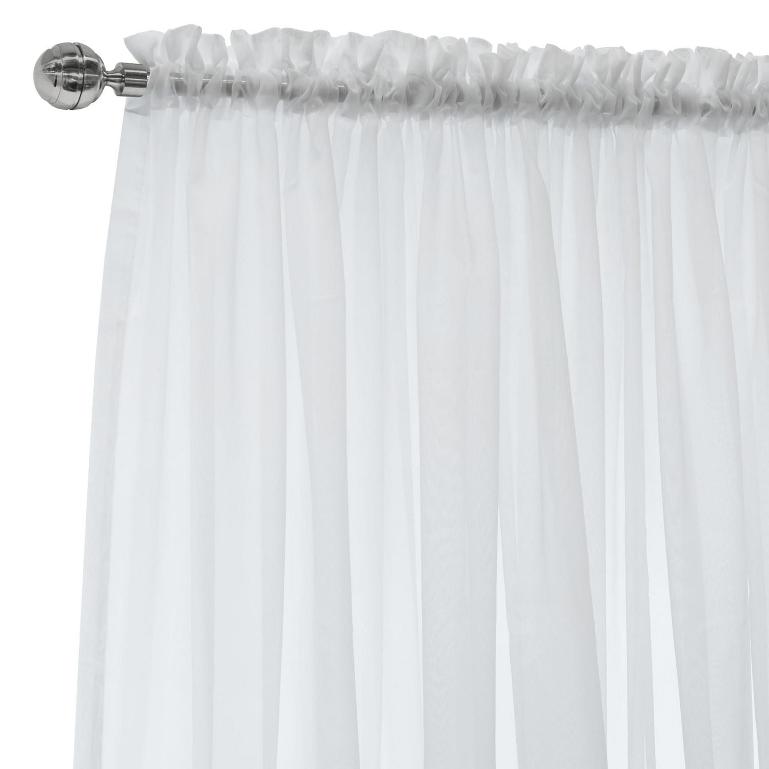 Loft Living Verona, panneau de rideau style européen transparent à passe à tringle 112" x 108", blanc