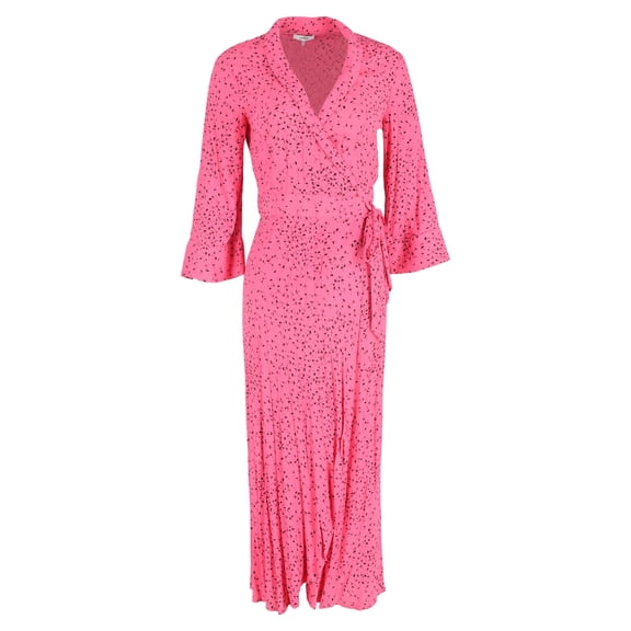Pre-Owned Ganni Barra Crepe Maxi Dress in Pink Viscose