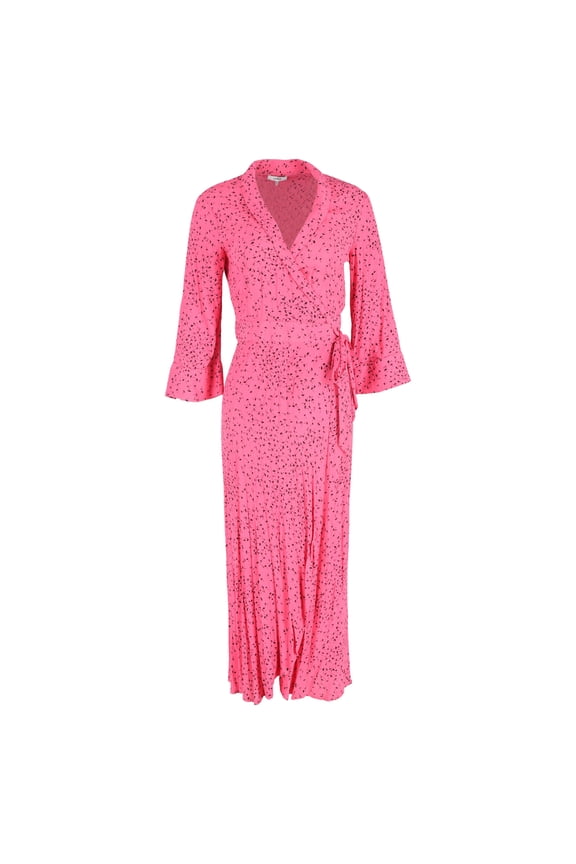 Pre-Owned Ganni Barra Crepe Maxi Dress in Pink Viscose