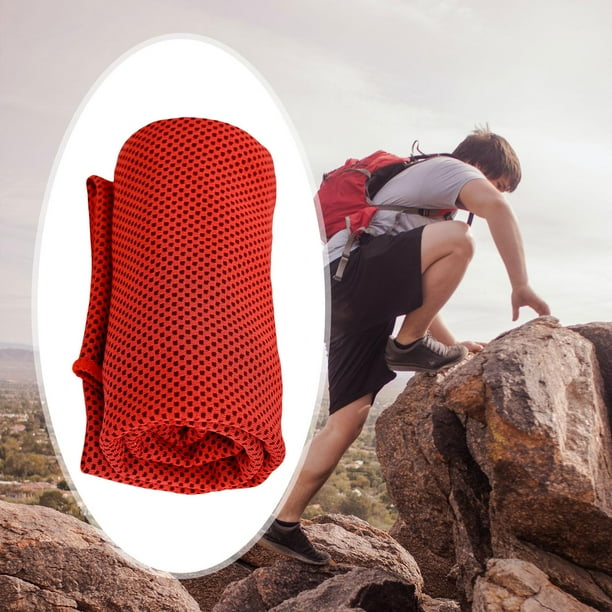 Toalla de gimnasio Toalla suave y fría 30x80cm/12 pulgadas x 32 pulgadas para cuello y cara Toalla de enfriamiento de secado rápido Toalla fresca para Rojo