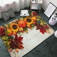 thumbnail image 3 of Area Rugs For Living Room Decor - Thanksgiving With Autumn Pumpkins Fall Leaves Anti Slip Throw Washable Rugs 3x5 For Bedroom, Soft Indoor Carpet For Bedroom Living Room 60x39In, 3 of 5