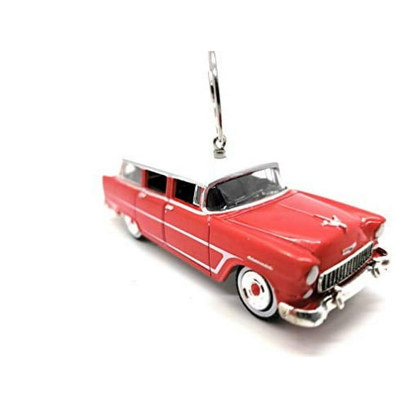 1955 Chevrolet Two Town Townsman Car Custom Christmas Ornament 1:64 Diecast Red
