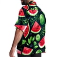 thumbnail image 3 of Watermelon Men's Short Sleeve Poplin Shirt, Button Down Casual Summer Beach Printed Unisex Shirt, 3 of 6