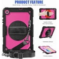 thumbnail image 3 of Timoom Samsung Galaxy Tab S6 Lite 10.4 P610 P615 Case [Full-Body] & [Shock Proof] Hybrid Armor Protective Case with 360 Rotating Stand & Strap for Samsung Galaxy Tab S6 Lite 10.4 P610 P615 - Rose Red, 3 of 8