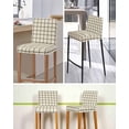 thumbnail image 5 of Linen Buffalo Check Bar Stool Covers Set of 4, Retro Black Lines Grid Pattern Stretch Washable Bar Chair Covers with Backs, Removable Pub Counter Height Chair Cover for Kitchen Dining Room Cafe, 5 of 7
