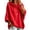 Red, variant on Womens Oversized Hooded Sweatshirt Casual 3/4 Batwing Sleeve Pullover Sweater Fall Winter Tops Gray S Fashion