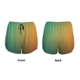 thumbnail image 3 of Xecao Orange To Teal Gradient for Double-layer Running Short for Women, Perfect for Gym, Tennis, and More, Featuring a Convenient Pocket-Large, 3 of 7
