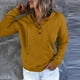 thumbnail image 3 of ICHUANYI Clearance Women's Hooded Color Long-sleeved Sweatshirt Casual Blouse Pullover Tops(Gold, L) ICHUANYI WER2023081012119, 3 of 5