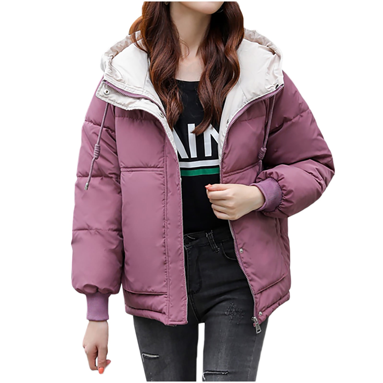 women's short hooded coat