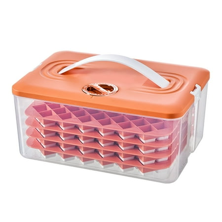 

Press Type Ice-Cube Maker Silicone Ice Tray Making Mold Storage Box Lid Trays Bar Kitchen Square Container Orange