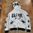 thumbnail image 1 of Sudadera con capucha y cremallera completa con estampado de araña Y2K, ropa para hombre, sudadera con capucha estilo hip hop estilo retro de gran tamaño, chaqueta gótica para otoño e invierno, 1 of 3