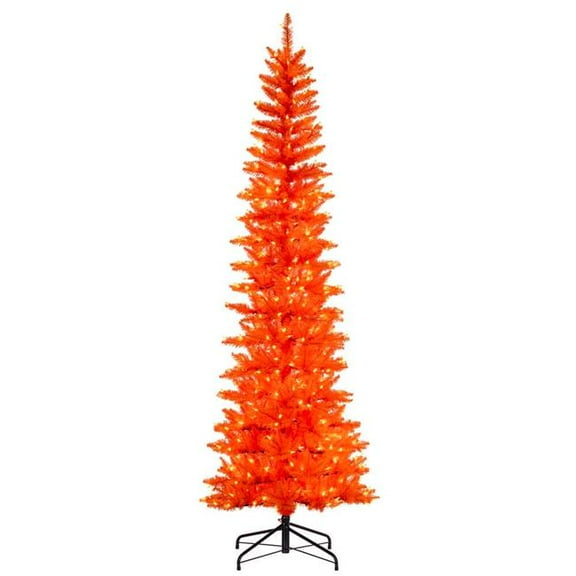Vickerman 6.5 ft. x 28 in. Pencil DuraLite 400 Orange Christmas Tree