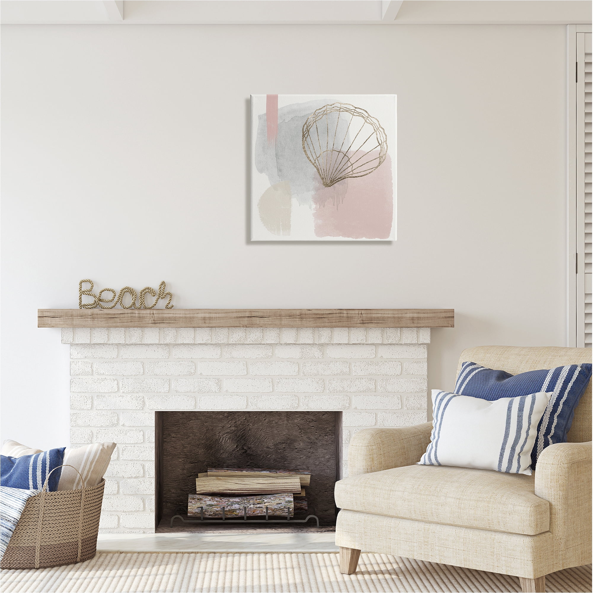 Stupell Industries Glam Modern Seashell Animals & Insects Painting Gallery Wrapped Canvas Art Print Wall Art, 24 x 24