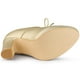 thumbnail image 5 of Botines con plataforma Allegra K para mujer Oro Tacones gruesos 36, 5 of 6