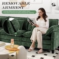 thumbnail image 6 of JONPONY 111" Cloud Couch,L Shaped Modular Sectional Sofa with Movable Ottoman,3 Oversized Seats Sleeper Couches for Living Room,Chenille Green, 6 of 11