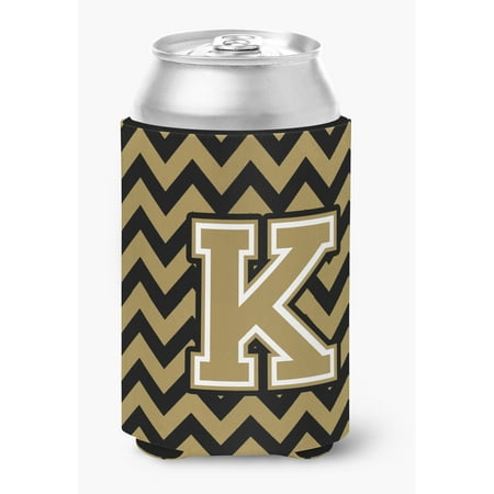 

Letter K Chevron Black and Gold Can or Bottle Hugger