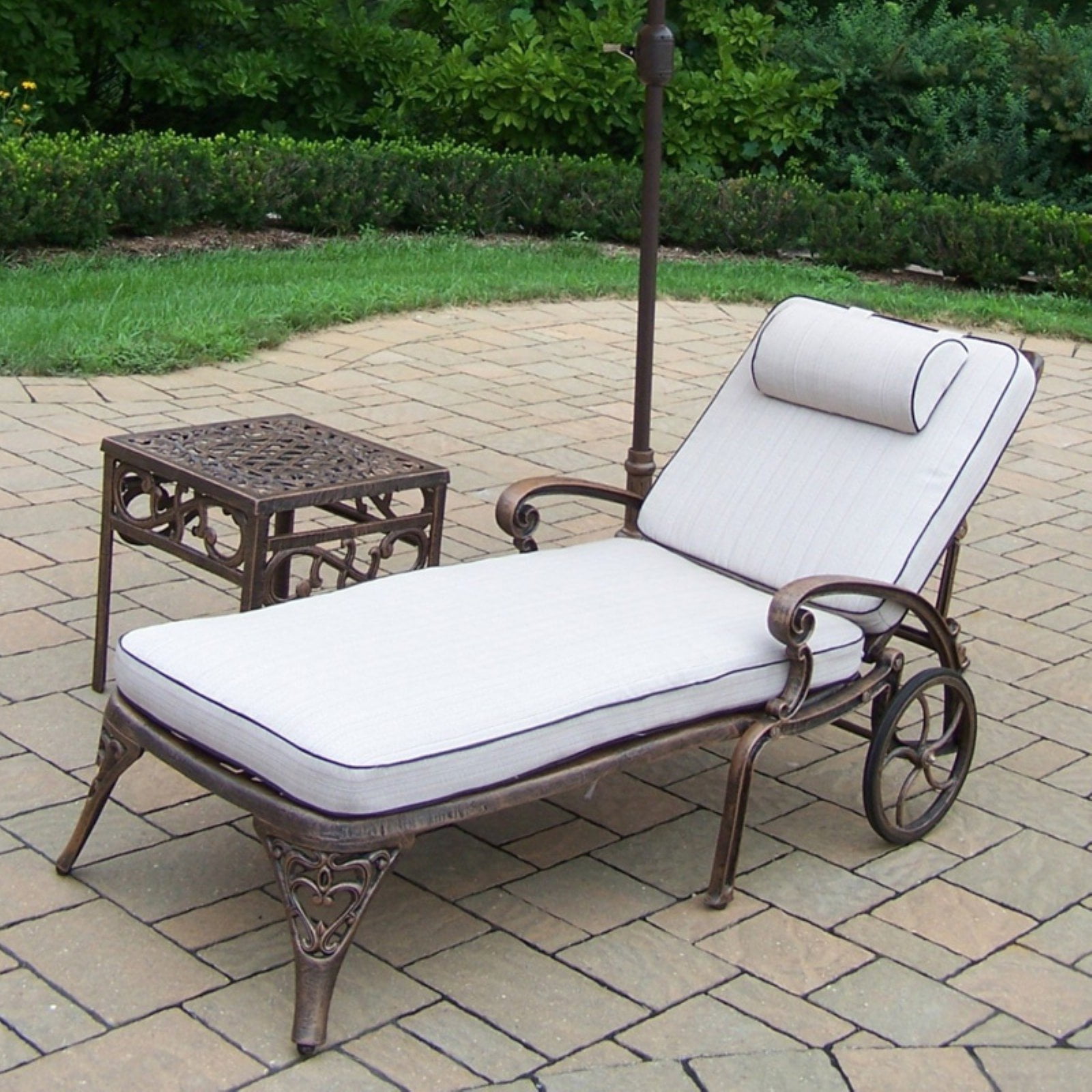 Oakland Living Mississippi Chaise Lounge with End Table