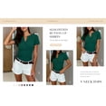 thumbnail image 6 of PRETTYGARDEN Womens Summer Short Sleeve Tops Spring Casual V Neck Henley Button Up T Shirts Dressy Ribbed Knit Blouses, 6 of 8