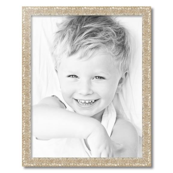 ArtToFrames 22x28 Inch Silver and Black Picture Frame, This Silver Wood Poster Frame is Great for Your Art or Photos, Comes with 060 Plexi Glass (4903)