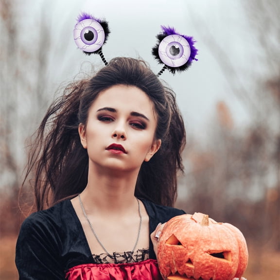 SmartBy Halloween Scary Eyeball Headband with Big Plush Shapes Exaggerated Decorative Hair Hoop Party Accessories