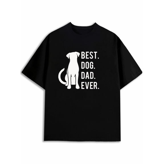 Greenink Best Dog Dad Ever T-Shirt Men's graphic t shirts black summer gifts Fashionable summer T-shirt, machine washable Unique Design Unisex Shirt Graphic Tee tshirts