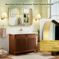 thumbnail image 6 of REYPEK Gold Bathroom Mirror 48x30 Inch, Gold Wall Mirror Brass Brushed Metal Frame Mirror Large Rounded Rectangle Mirror for Bathroom, Bedroom, Vanity, Entryway, Living Room, Horizontal/Vertical, 6 of 6