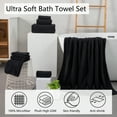thumbnail image 4 of Jessy Home 4 Pack Large Bath Towel Set 600 GSM Ultra Soft Oversized Black Towel Set 35"x70" Extra Large Bath Sheets, 4 of 8