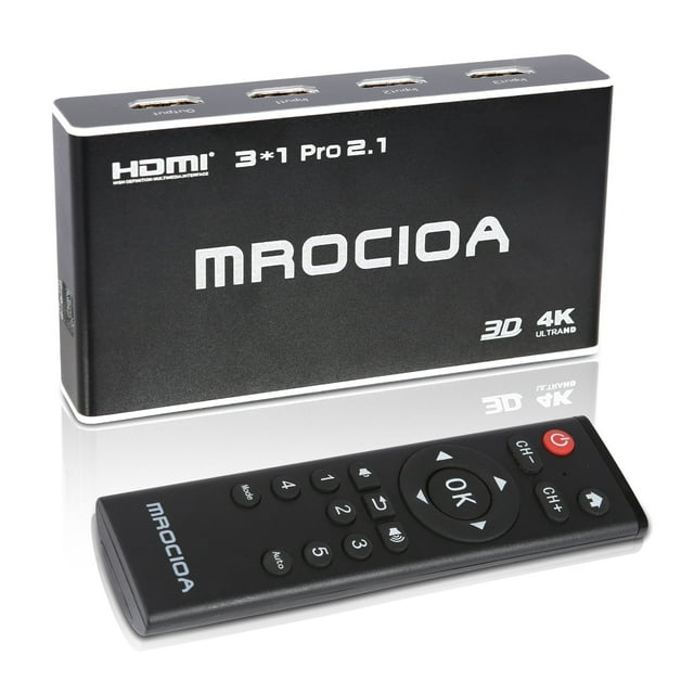 Interruptor Hdmi de 8k, Divisor Hdmi de 4k 120hz 3in 1out con Control Remoto IR, Compatible con CEC, VRR, HDR10, Dolby Atmos, Dolby Vision and ARC para PS5/XBOX X y Otros Dispositivos 8k Más Recientes