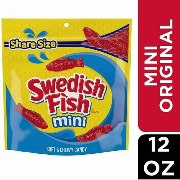 SWEDISH FISH Mini Soft & Chewy Candy, Share Size, 12 oz pack of 1