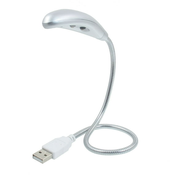 Home Desktop Portable Flexible Goose Neck USB 3 LEDS Light for Notebook Laptop White