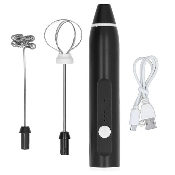Espumador de leche eléctrico inalámbrico, batidora de crema automática con 2 cabezales batidores de huevos para tomar café. Tienda A