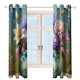 thumbnail image 4 of Glowing Floral Arrangement in Vase Luxury Window Curtains Blinds for Living Room Kids Bedroom Bathroom Kicthen Door Home Decor 2 Panels, 4 of 6
