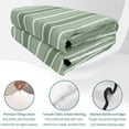 thumbnail image 4 of 3 Pieces King Quilt Set,Sage Green and White Striped Soft Bedding Sets with 1 Quilt & 2 Pillow Shams,Classic Vertical Thin Stripe Summer Bedspread Lightweight Coverlet Comforter for All Season, 4 of 9