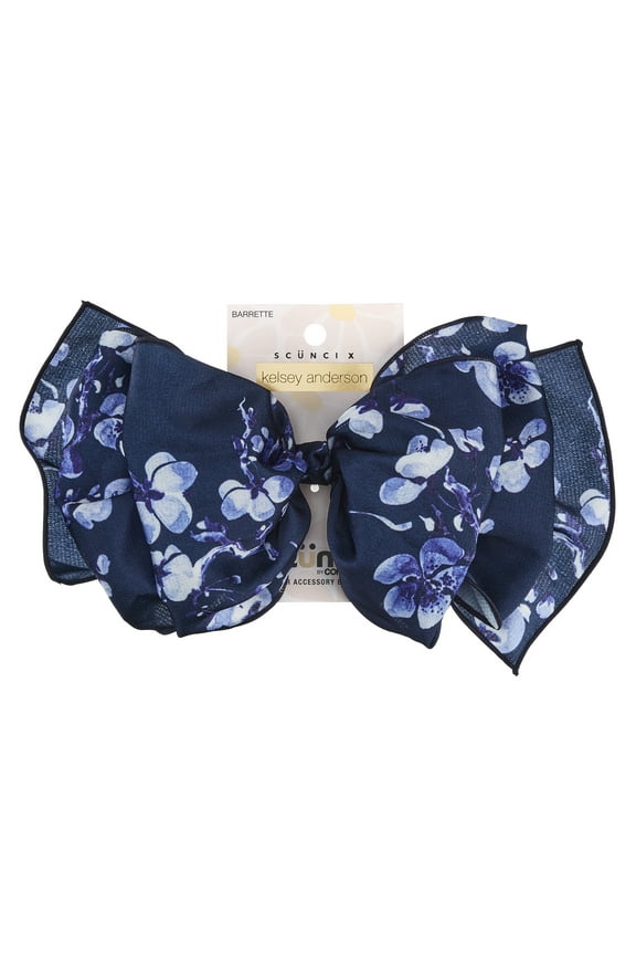 x Kelsey Anderson Multi-Print Bow Barrette, Blue, 1 count